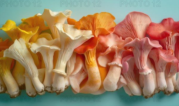 Mushroom Pleurotus ostreatus on white background AI generated