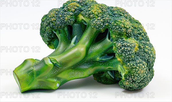 Broccoli on a white background. Close-up shot AI generated