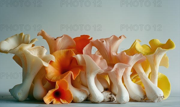 Mushroom Pleurotus ostreatus on white background AI generated