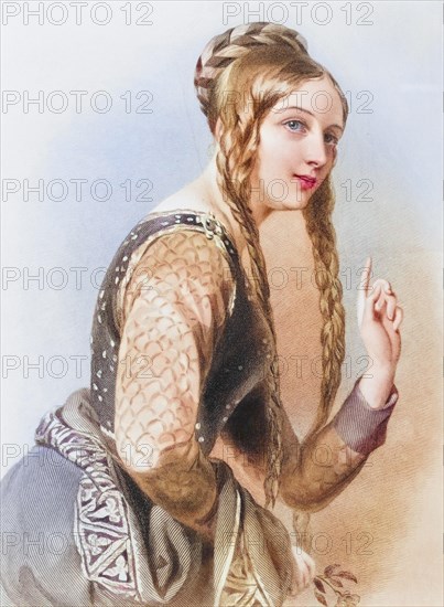 Eleanor of Aquitaine, 1122-1204, Queen of Henry II of England. From the book The Queens of England, Volume I by Sydney Wilmot. Published in London c. 1890, Historical, digitally restored reproduction from a 19th century original, Record date not stated