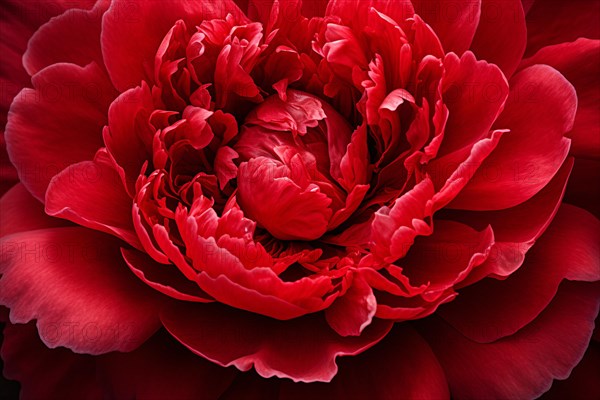 Close up of red peony flower. KI generiert, generiert AI generated