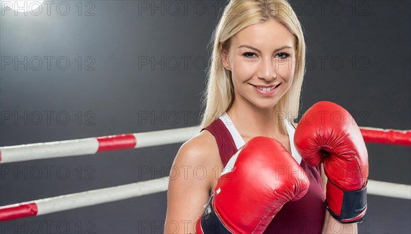 AI generated, woman, woman, 35, years, thai, thai, sport, boxing, gloves, thai boxing, muay thai, one person, portrait, athletic, fight, fighting, popular sport, thai boxer, boxing, boxing ring, blond, blonde, blonde, european