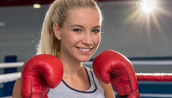 AI generated, woman, woman, 35, years, thai, thai, sport, boxing, gloves, thai boxing, muay thai, one person, portrait, athletic, fight, fighting, popular sport, thai boxer, boxing, boxing ring, blond, blonde, blonde, european