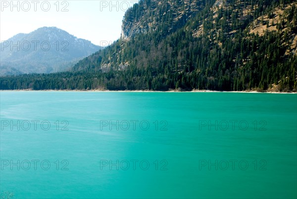 Reservoir Lake Sylvenstein near Fall, Bavaria, Germany, Europe