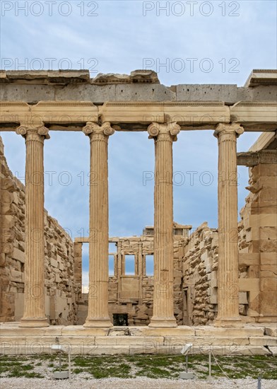 East facade of Erechtheion or Erechtheum, Temple of Athena Polias, Acropolis of Athens, Greece, Europe