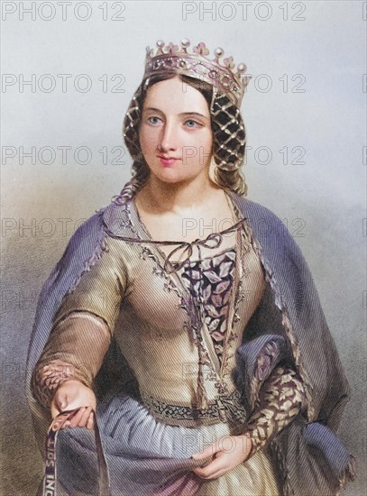 Anne of Warwick, (Anne Neville) 1456-1485. queen and wife of King Richard III of England. From the book The Queens of England, Volume I by Sydney Wilmot. Published in London c. 1890, Historical, digitally restored reproduction from a 19th century original, Record date not stated