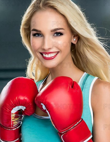 AI generated, woman, woman, 35, years, thai, thai, sport, boxing, gloves, thai boxing, muay thai, one person, portrait, athletic, fight, fighting, popular sport, thai boxer, boxing, boxing ring, blond, blonde, blonde, european
