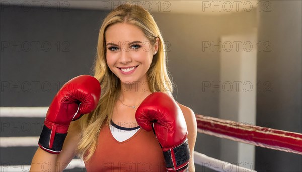 AI generated, woman, woman, 35, years, thai, thai, sport, boxing, gloves, thai boxing, muay thai, one person, portrait, athletic, fight, fighting, popular sport, thai boxer, boxing, boxing ring, blond, blonde, blonde, european