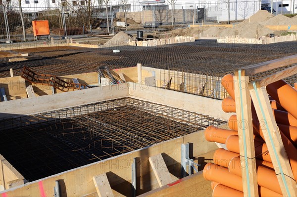 Foundation of a construction site of a residential building