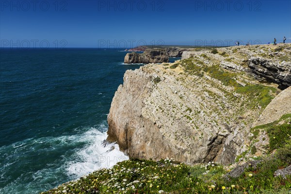 Cabo St. Vincente, surf, rocky coast, cliffs, Atlantic, Atlantic coast, coastal landscape, sea, ocean, coast, travel, holiday, tourism, landscape, Southern Europe, Sagres, Algarve, Portugal, Europe