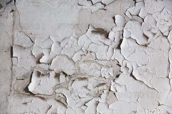 Detail of a wall, cracks, peeling paint, lost place, full-size, Germany, Europe
