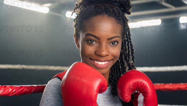 AI generated, woman, woman, 35, years, thai, thai, sport, boxing, gloves, thai boxing, muay thai, one person, portrait, athletic, fight, fighting, popular sport, thai boxer, boxing, boxing ring, african woman