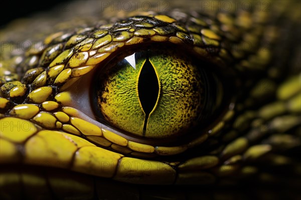 Close up of reptile snake eye. KI generiert, generiert AI generated