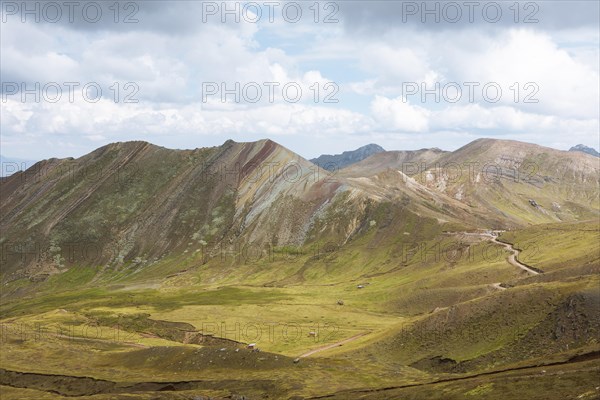 Cordillera de Colores or Rainbow Mountains in Palccoyo, Checacupe district, Canchis province, Cusco region, Peru, South America