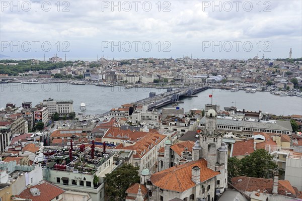 Galata Bridge, Golden Horn, view from the Galata Tower, Istanbul, European part