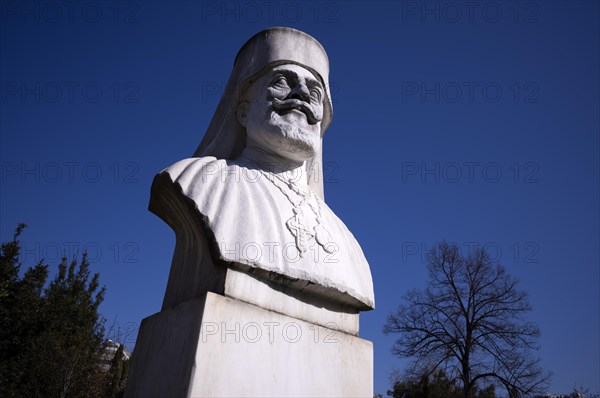 Statue, monument, Greek bishop and revolutionary Germanos Karavangelis, Corfu Park, Thessaloniki, Macedonia, Greece, Europe