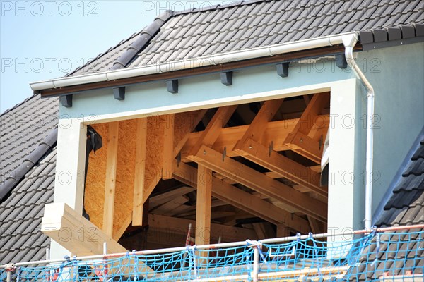 Roof extension on a residential building