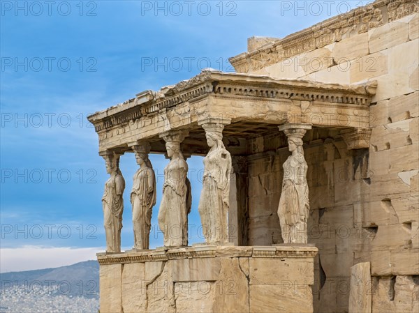 The Porch of the Maidens, Erechtheion or Erechtheum, Temple of Athena Polias, Acropolis of Athens, Greece, Europe