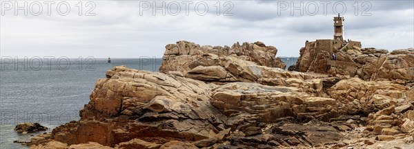 Phare du Paon, peacock lighthouse, Ile de Brehat, Cotes d'Armor department, Brittany, France, Europe