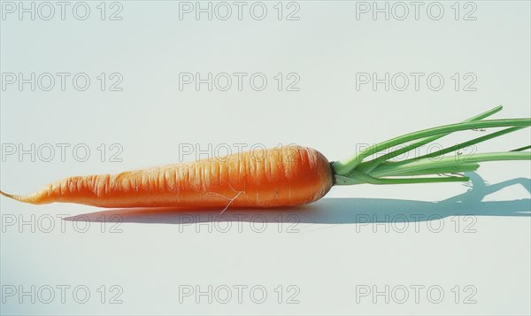 Carrot on a white background. Close-up. Selective focus AI generated
