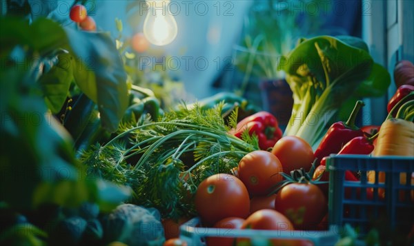 Fresh vegetables on the windowsill. Selective focus. nature AI generated