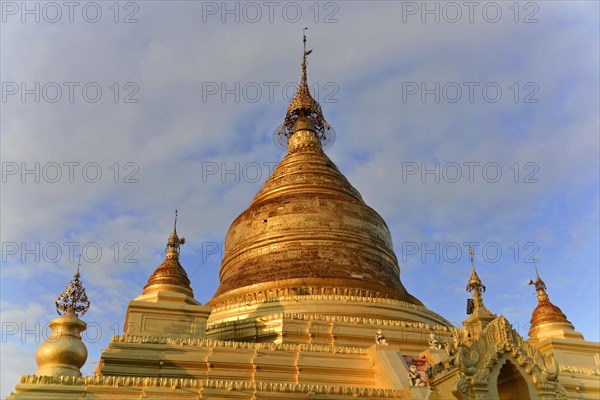 Gilded stupa of the Kuthodaw Pagoda, Mandalay, Myanmar, Asia