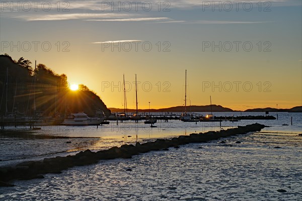 Calm sunset on the island of Tjoern, Swedish west coast, Skaerhamm, Goetlands, Sweden, Europe