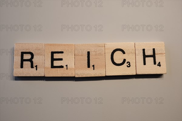 Reich lettering, wooden letters, North Rhine-Westphalia, Germany, Europe