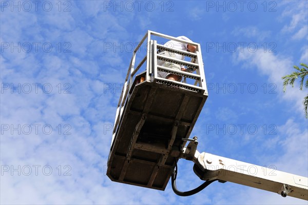 Painter on a working platform