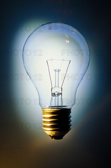 Closeup of an old tungsten light bulb