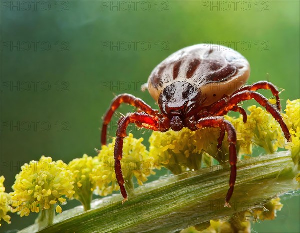 Symbol photo disease vector, insect, tick, Ixodida, close-up (image AI, generated), AI generated