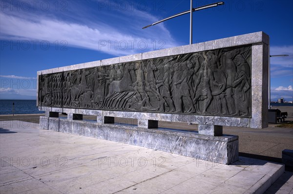 Relief, Monument, Battle of Issos with commander Alexander the Great, Promenade, Thessaloniki, Macedonia, Greece, Europe