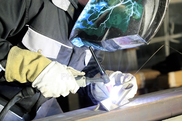 Metal worker during welding work