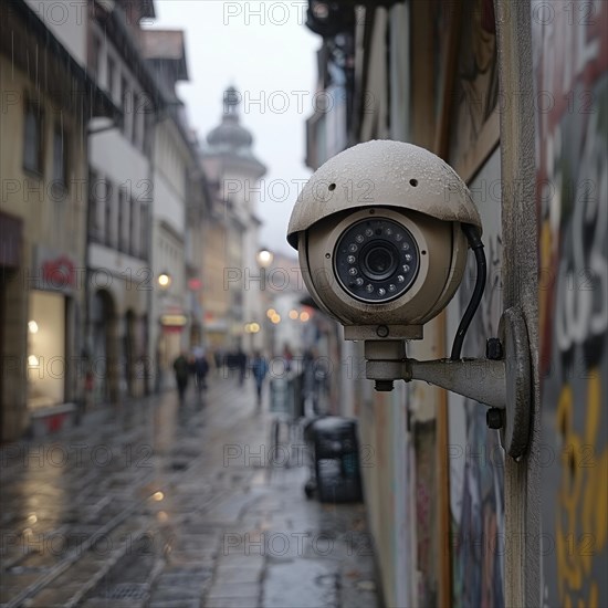 Camera for monitoring critical infrastructure such as streets, schools, squares, authorities, AI generated