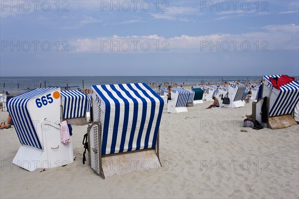 Beach chairs, beach, Norderney, East Frisia, Germany, Europe