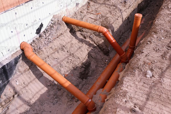 KG pipework on a residential building under construction
