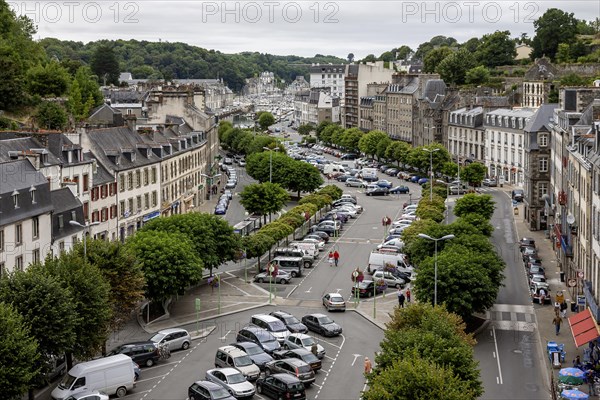 Town view of Morlaix in the north of the Departement Finistere, Brittany, France, Europe