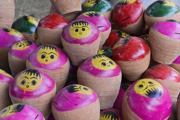 Money boxes, souvenirs, market, Bagan, Burma, Pagan, Myanmar, Asia