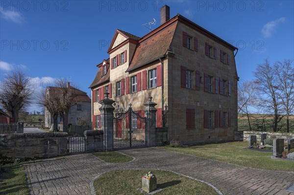 Historic vicarage from1734 of the St.Egidienkirche, Beerbach, Middle Franconia, Bavaria, Germany, Europe