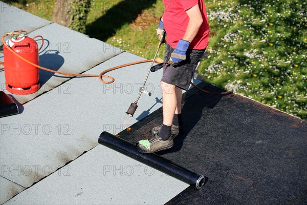 Professional flat roof waterproofing with bitumen welding membranes