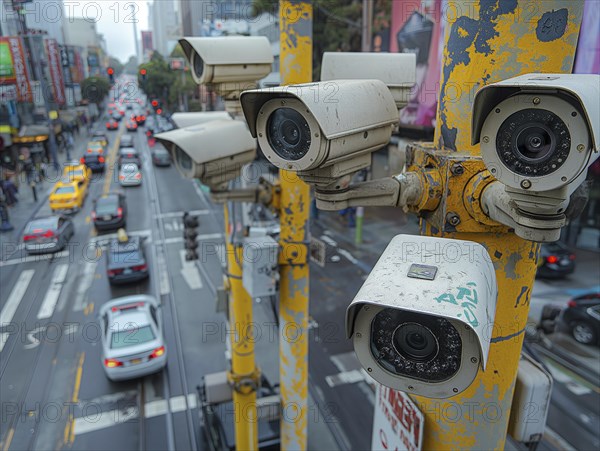 Camera for monitoring critical infrastructure such as streets, schools, squares, authorities, AI generated