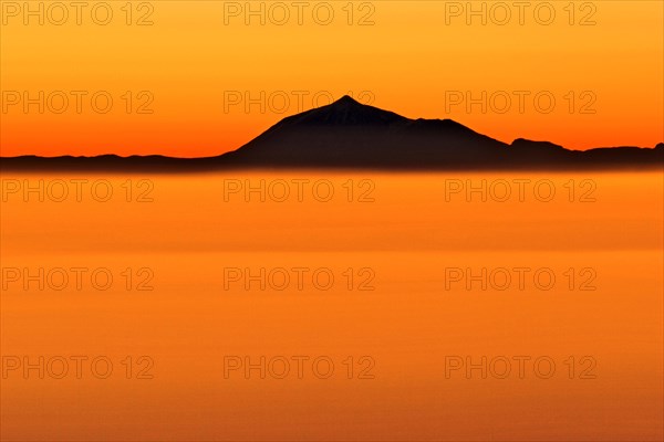 Mount Pico de Teide on Tenerife seen from La Palma, Canary Islands, Spain, Europe