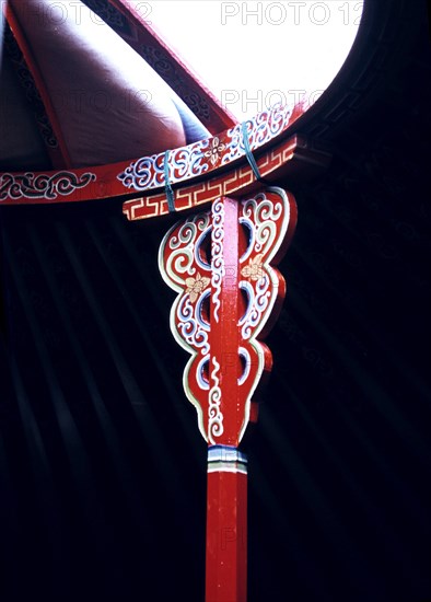 Roof part of a yurt, Mongolia, Asia