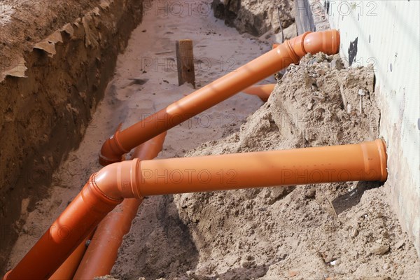KG pipework on a residential building under construction