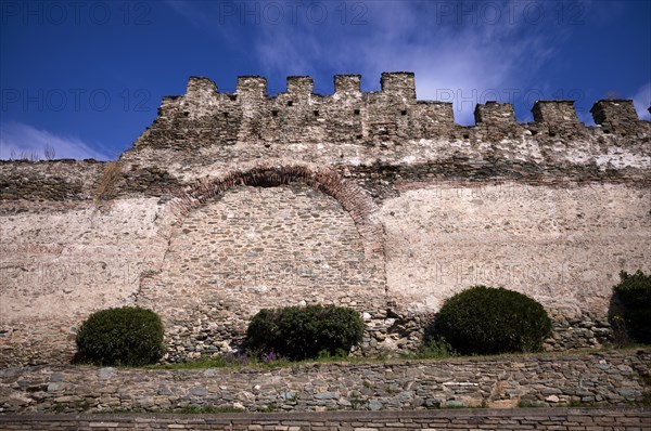 Eastern Byzantine city wall, Acropolis, Old Town, Upper Town, Thessaloniki, Macedonia, Greece, Europe