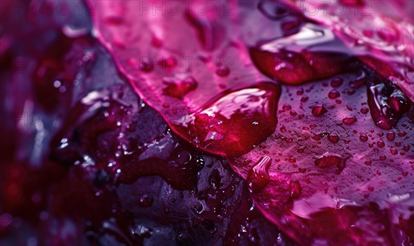 Close up of red cabbage leaf texture. Selective focus AI generated