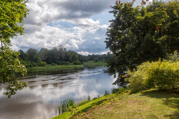 Embankment of the Neman River near the town of Druskininkai. Lithuania