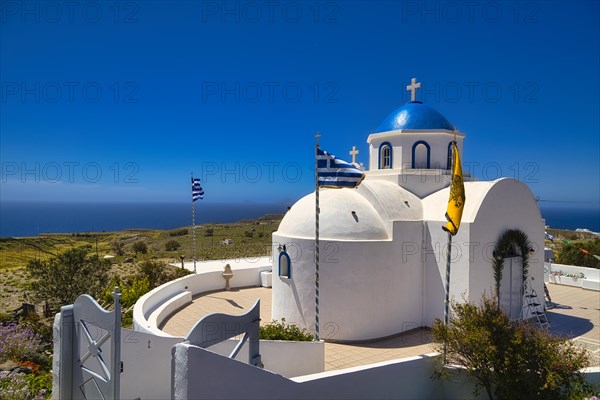 Santorini, St Raphael's Church, in the south of the island, west of Akrotiri, Cyclades, Greece, Europe