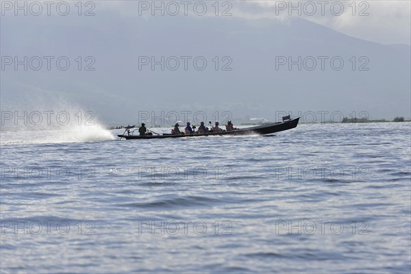 Taxi boat on Inle Lake, Shan State, Myanmar, Asia