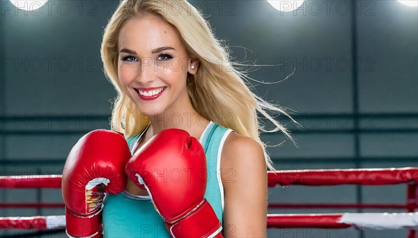 AI generated, woman, woman, 35, years, thai, thai, sport, boxing, gloves, thai boxing, muay thai, one person, portrait, athletic, fight, fighting, popular sport, thai boxer, boxing, boxing ring, blond, blonde, blonde, european